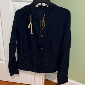 Forever 21 Dark Blue Hooded Utility Jacket